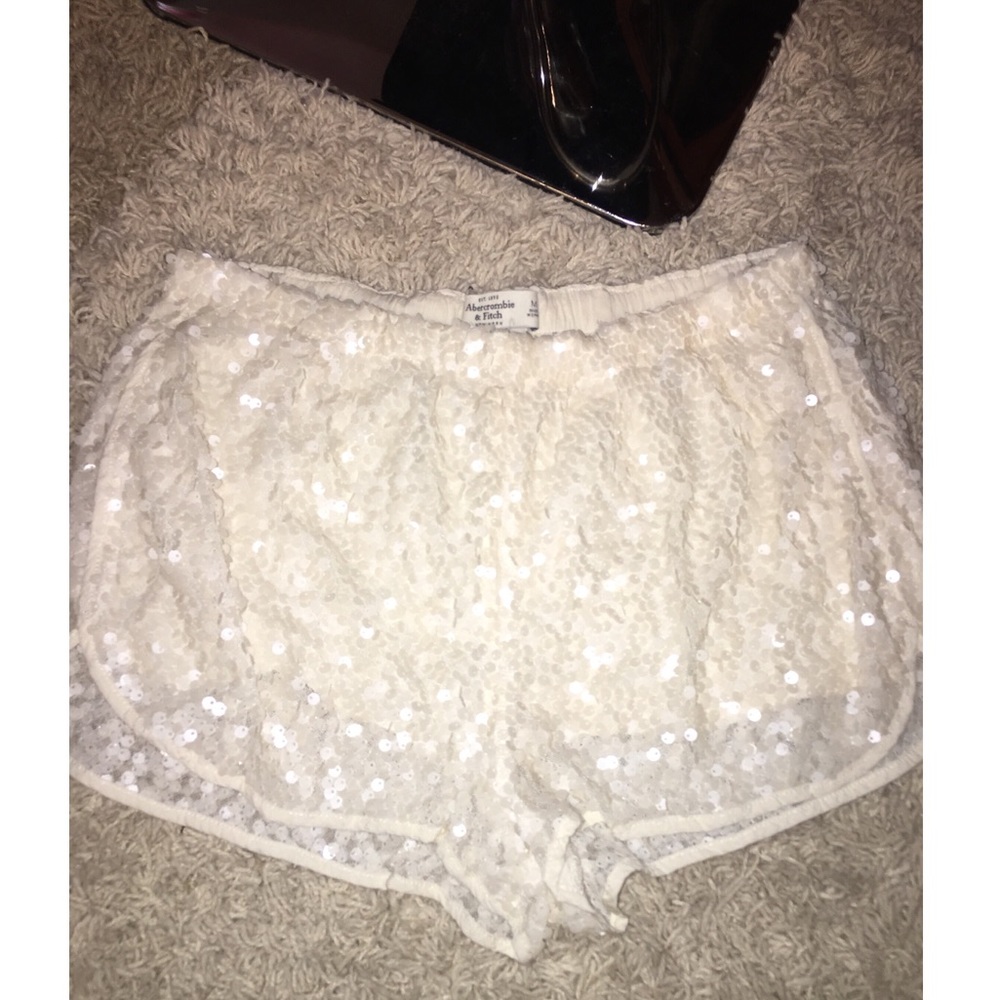 Sequin white shorts